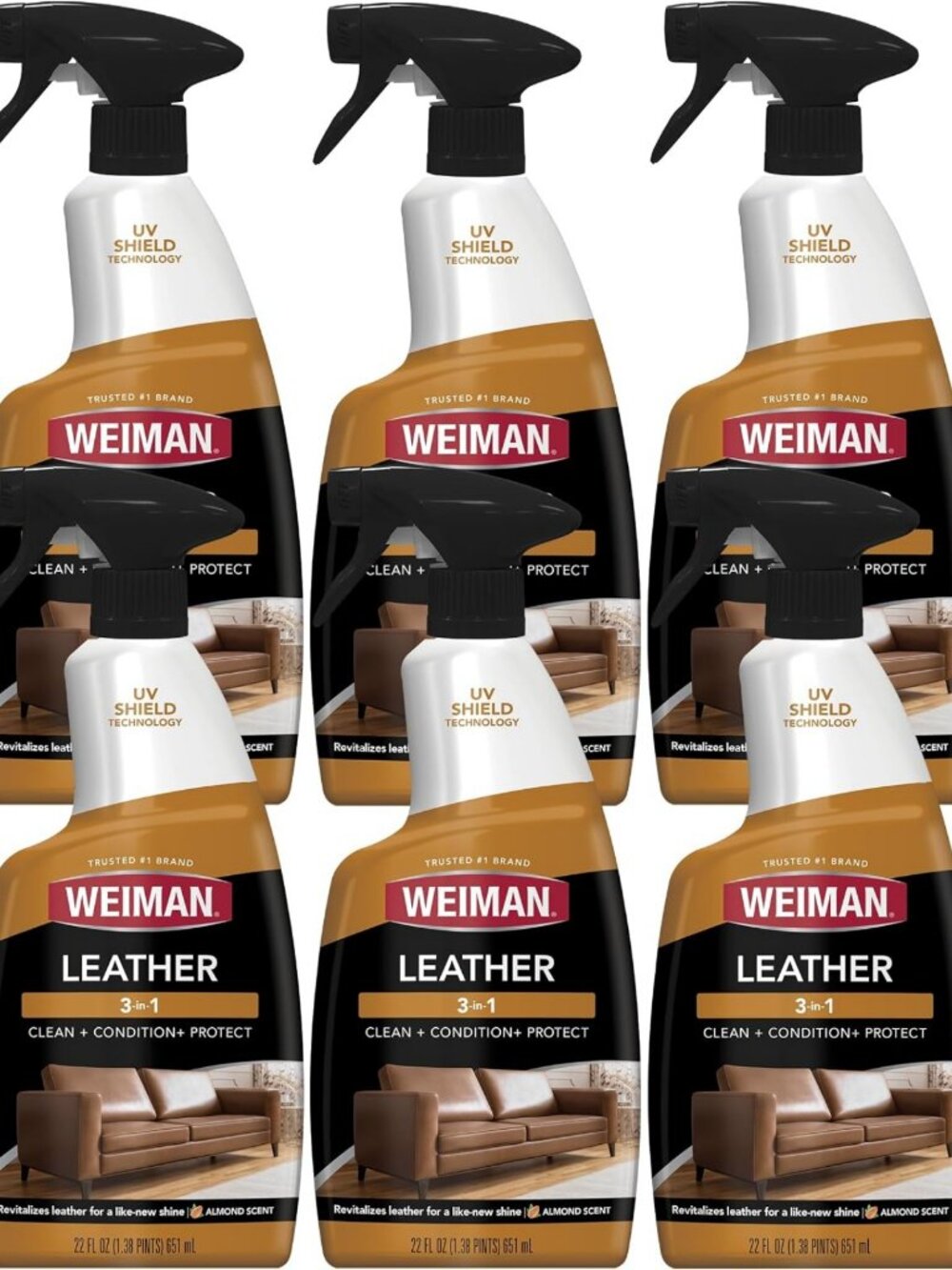 Leather Cleaner & Conditioner Set - 6 Pack for Car Interior & Furniture